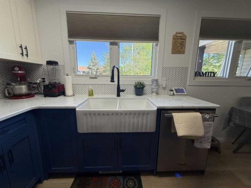 111 Shacker Crescent, Hanna, AB - Indoor Photo Showing Kitchen With Double Sink