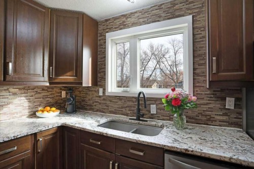 534 Iris Street, Rosemary, AB - Indoor Photo Showing Kitchen With Double Sink With Upgraded Kitchen