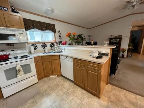 5102 51St Avenue, Blackfoot, AB - Indoor Photo Showing Kitchen With Double Sink