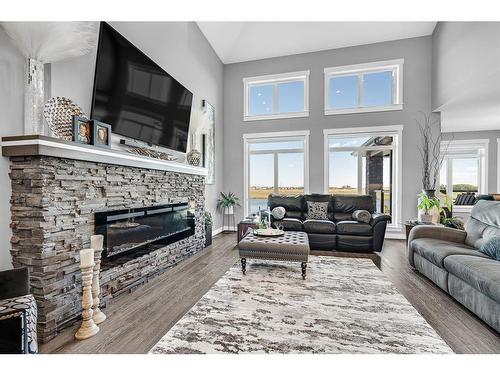 1501 59B Avenue, Lloydminster, AB - Indoor Photo Showing Living Room With Fireplace