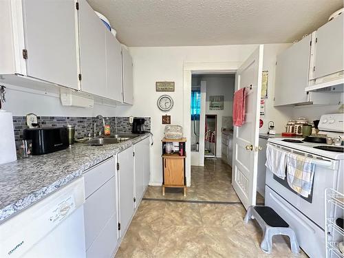 5031 47 Street, Mannville, AB - Indoor Photo Showing Kitchen With Double Sink