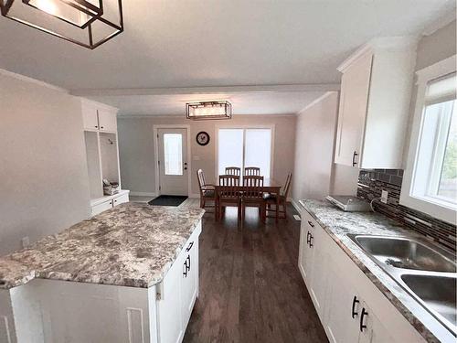 4708 51 Street, Mannville, AB - Indoor Photo Showing Kitchen With Double Sink