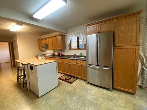 5206 2 Avenue North, Chauvin, AB - Indoor Photo Showing Kitchen With Double Sink