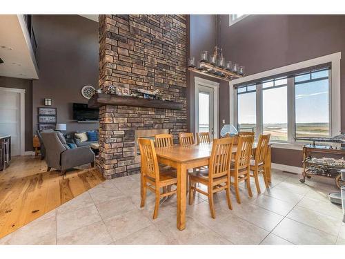 25011 Twp Rd 464, Rural Vermilion River, County Of, AB - Indoor Photo Showing Dining Room With Fireplace