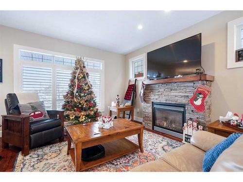 2003 53 Avenue, Lloydminster, AB - Indoor Photo Showing Living Room With Fireplace