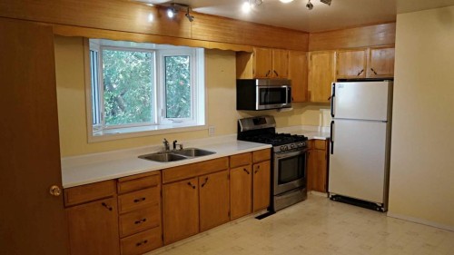 5308 52Nd Avenue, Mannville, AB - Indoor Photo Showing Kitchen With Double Sink