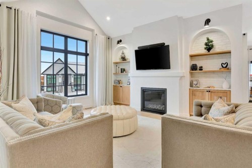 1302 59B Avenue, Lloydminster, AB - Indoor Photo Showing Living Room With Fireplace