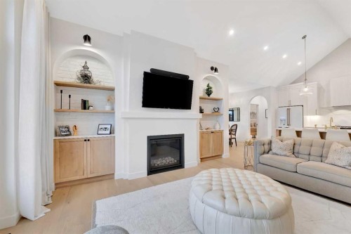1302 59B Avenue, Lloydminster, AB - Indoor Photo Showing Living Room With Fireplace