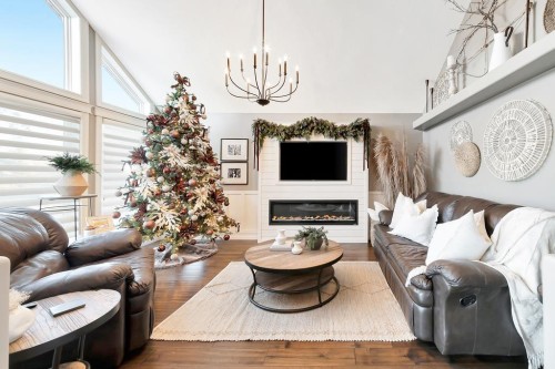 15075, Rural Vermilion River, County Of, AB - Indoor Photo Showing Living Room With Fireplace