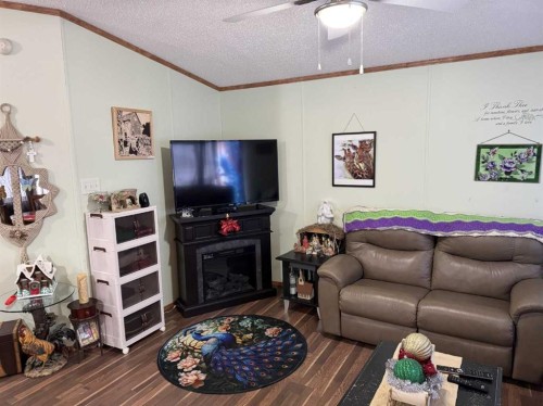 5702 51 Street, Edgerton, AB - Indoor Photo Showing Living Room With Fireplace