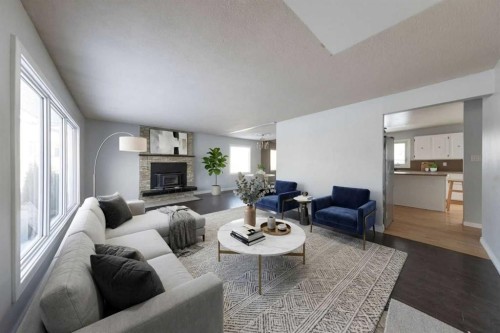 3403 55 Avenue, Lloydminster, AB - Indoor Photo Showing Living Room With Fireplace
