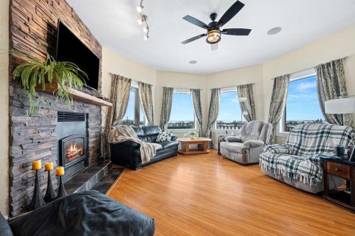31060 Twn 504, Kitscoty, AB - Indoor Photo Showing Living Room With Fireplace