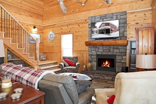 1028 Birch Place, Turtle Lake, SK - Indoor Photo Showing Living Room With Fireplace