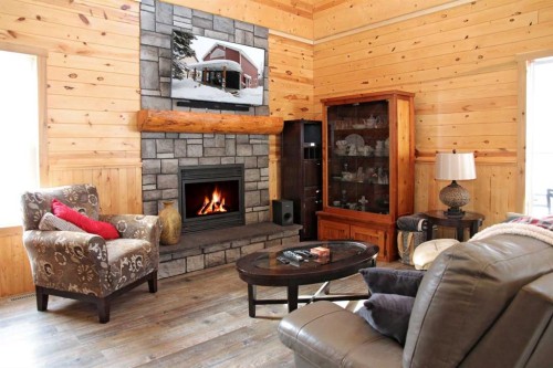 1028 Birch Place, Turtle Lake, SK - Indoor Photo Showing Living Room With Fireplace