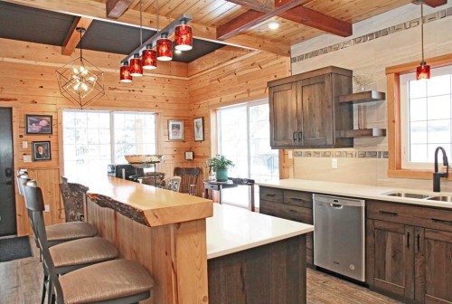 1028 Birch Place, Turtle Lake, SK - Indoor Photo Showing Kitchen With Double Sink