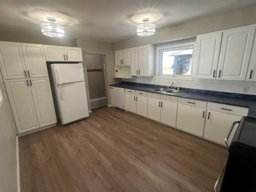 5015 53 St, Mannville, AB - Indoor Photo Showing Kitchen With Double Sink