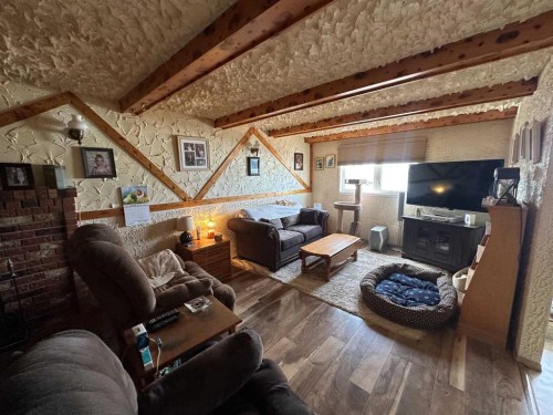 21 1 Avenue West, Derwent, AB - Indoor Photo Showing Living Room With Fireplace