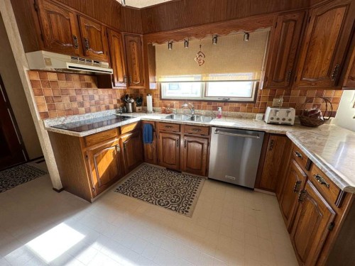 21 1 Avenue West, Derwent, AB - Indoor Photo Showing Kitchen With Double Sink