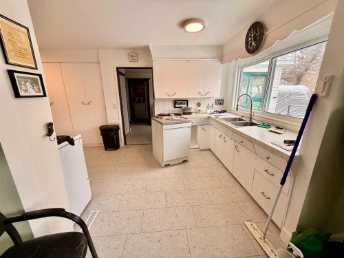 5111 49 Street, Irma, AB - Indoor Photo Showing Kitchen With Double Sink