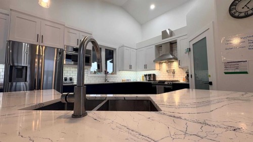 451043 Rng Rd 65, Wainwright, AB - Indoor Photo Showing Kitchen With Double Sink With Upgraded Kitchen