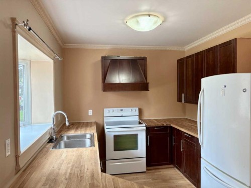 4923 52 Street, Innisfree, AB - Indoor Photo Showing Kitchen With Double Sink