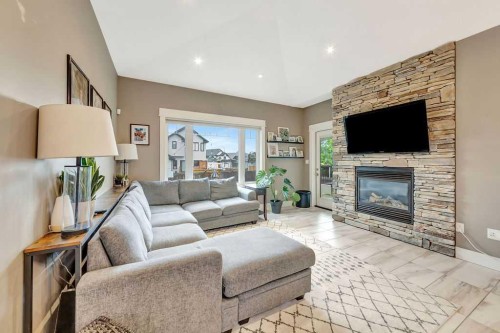 5945 18 Street, Lloydminster, AB - Indoor Photo Showing Living Room With Fireplace