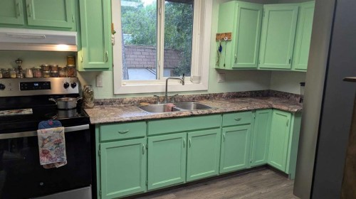 5028 52 Street, Provost, AB - Indoor Photo Showing Kitchen With Double Sink