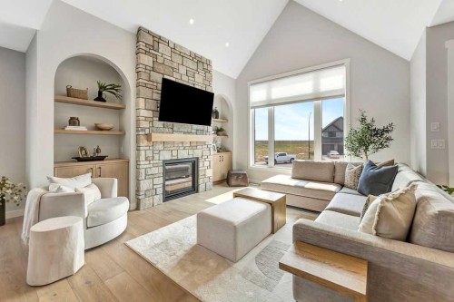 6002 13 Street, Lloydminster, AB - Indoor Photo Showing Living Room With Fireplace