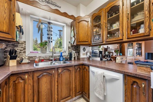 5100 3 Avenue, Chauvin, AB - Indoor Photo Showing Kitchen With Double Sink