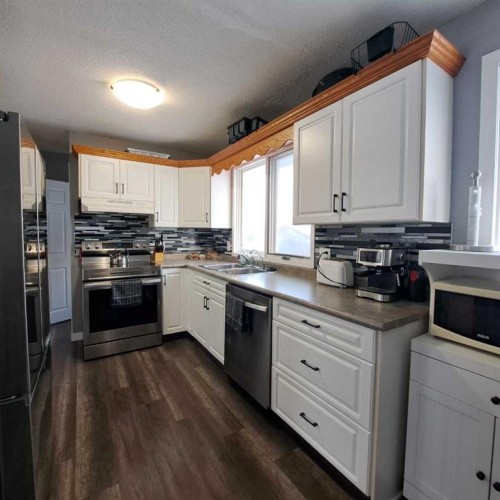 103 1St Street North, Marwayne, AB - Indoor Photo Showing Kitchen With Double Sink