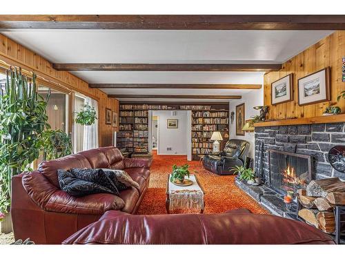 140 Kootenay Avenue, Banff, AB - Indoor Photo Showing Living Room With Fireplace