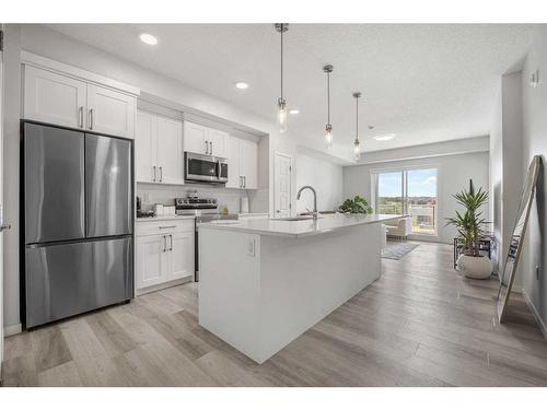 317-80 Carrington Plaza Nw, Calgary, AB - Indoor Photo Showing Kitchen With Stainless Steel Kitchen With Upgraded Kitchen