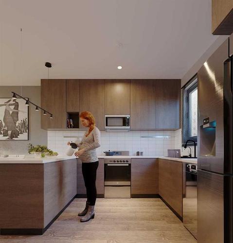 15-3730 14A Street, Calgary, AB - Indoor Photo Showing Kitchen With Stainless Steel Kitchen