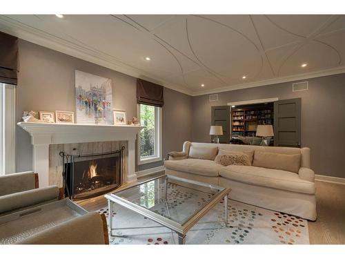 1212 Montreal Avenue Sw, Calgary, AB - Indoor Photo Showing Living Room With Fireplace