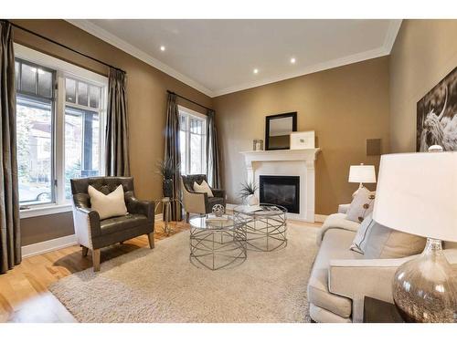 3801 5 Street Sw, Calgary, AB - Indoor Photo Showing Living Room With Fireplace