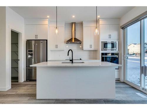 216 Herron Mews Ne, Calgary, AB - Indoor Photo Showing Kitchen With Upgraded Kitchen