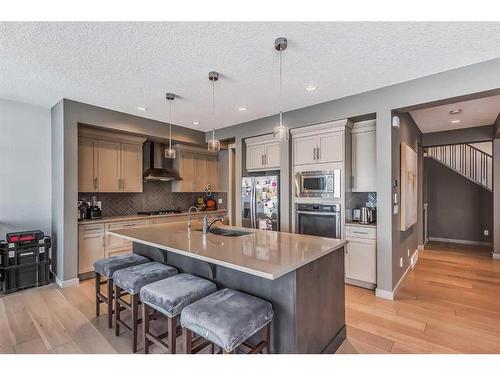 132 Marquis View Se, Calgary, AB - Indoor Photo Showing Kitchen With Stainless Steel Kitchen With Double Sink