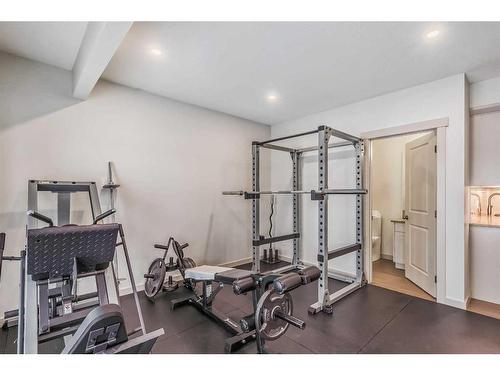 132 Marquis View Se, Calgary, AB - Indoor Photo Showing Gym Room
