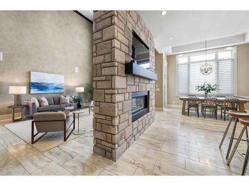 7 Wexford Crescent Sw, Calgary, AB - Indoor Photo Showing Living Room With Fireplace