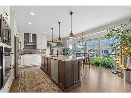 121 Masters Cape Se, Calgary, AB - Indoor Photo Showing Kitchen With Upgraded Kitchen
