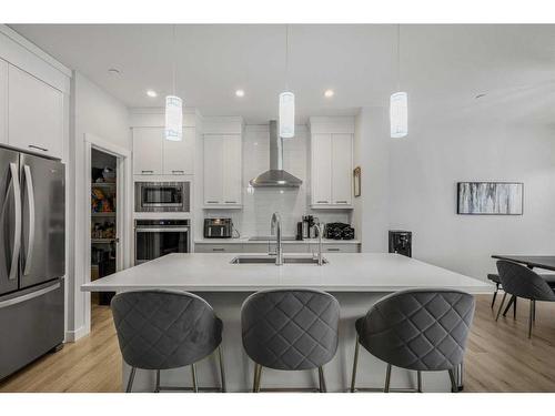 628 Livingston Way Ne, Calgary, AB - Indoor Photo Showing Kitchen With Upgraded Kitchen