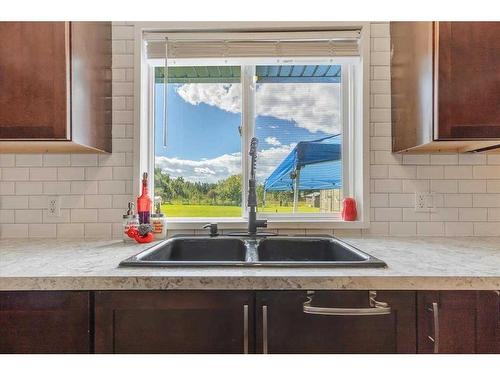 71067 Township Road 38-0, Rural Clearwater County, AB - Indoor Photo Showing Kitchen With Double Sink