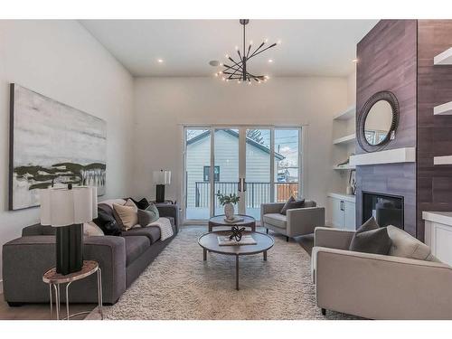1912 45 Avenue Sw, Calgary, AB - Indoor Photo Showing Living Room With Fireplace