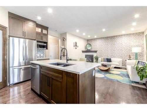 142 Cranwell Square Se, Calgary, AB - Indoor Photo Showing Kitchen With Double Sink With Upgraded Kitchen