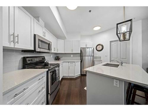 208-5040 53 Street, Sylvan Lake, AB - Indoor Photo Showing Kitchen With Double Sink