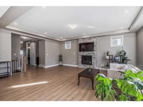 168 Carrington Close Nw, Calgary, AB - Indoor With Fireplace