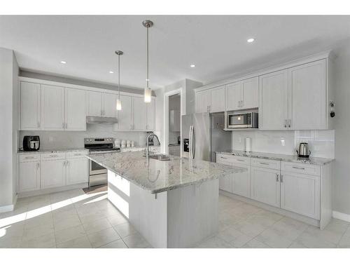 245 Aspenmere Way, Chestermere, AB - Indoor Photo Showing Kitchen With Upgraded Kitchen