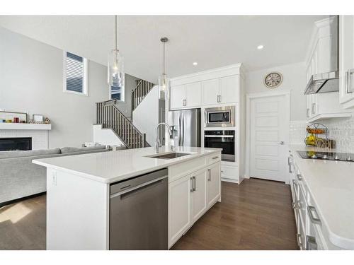 323 Chelsea Passage Ne, Chestermere, AB - Indoor Photo Showing Kitchen With Stainless Steel Kitchen With Upgraded Kitchen
