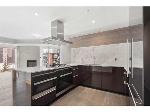 501-738 1 Avenue Sw, Calgary, AB - Indoor Photo Showing Kitchen With Upgraded Kitchen