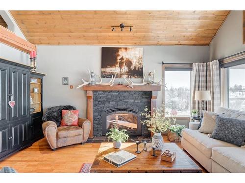 4319 Twp Rd 290, Rural Mountain View County, AB - Indoor Photo Showing Living Room With Fireplace
